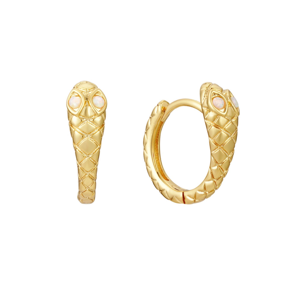 Serpentine Huggie Hoops