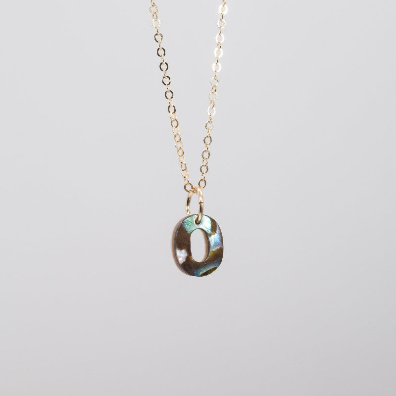 Abalone "B" letter necklace charm